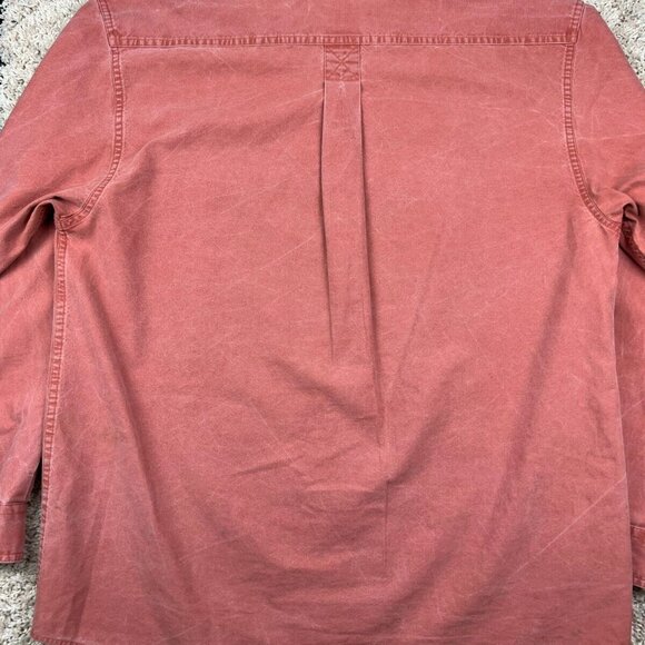 L.L. Bean Men's Size Medium REG 0FCW7 Cotton Button Front Shirt Acid Wash Orange - Picture 9 of 9